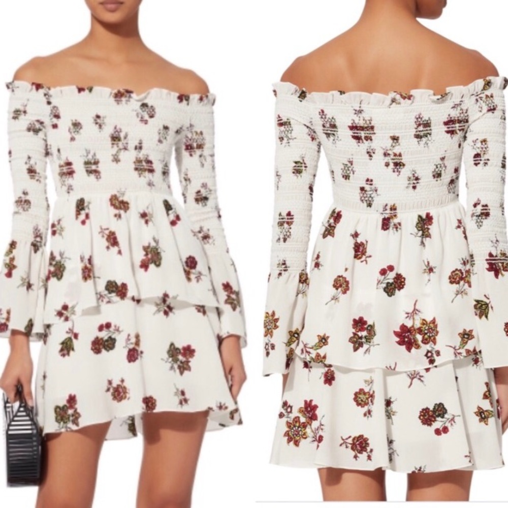A.L.C. Silk “Toni” OTS Smocked Tiered Dress 2 NWOT